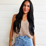 Maple Tank Sweater In Taupe Multi - Infinity Raine