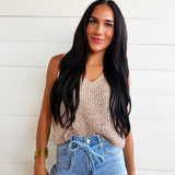 Maple Tank Sweater In Taupe Multi - Infinity Raine