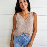 Maple Tank Sweater In Taupe Multi - Infinity Raine