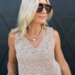 Maple Tank Sweater In Taupe Multi - Infinity Raine