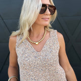 Maple Tank Sweater In Taupe Multi - Infinity Raine