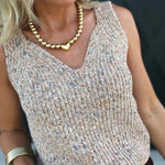 Maple Tank Sweater In Taupe Multi - Infinity Raine