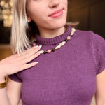 Marble Resin and Metallic Beads Necklace - Infinity Raine