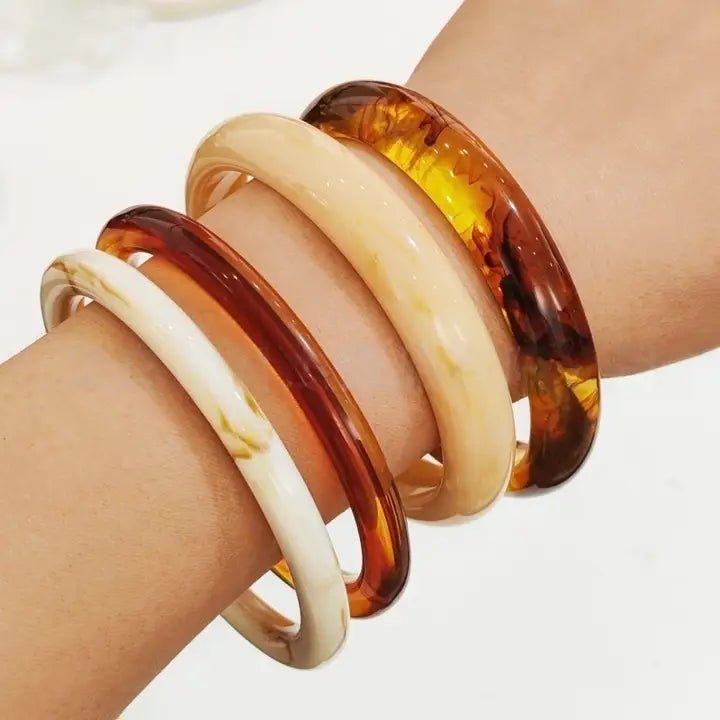 Marbled Resin Bangle Set - Infinity Raine