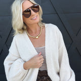 Marley Dolman Slv Sweater Cardi In Ivory - Infinity Raine