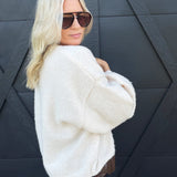 Marley Dolman Slv Sweater Cardi In Ivory - Infinity Raine