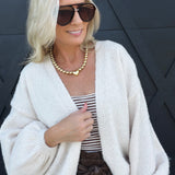 Marley Dolman Slv Sweater Cardi In Ivory - Infinity Raine
