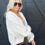 Marley Dolman Slv Sweater Cardi In Ivory - Infinity Raine