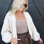 Marley Dolman Slv Sweater Cardi In Ivory - Infinity Raine