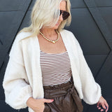 Marley Dolman Slv Sweater Cardi In Ivory - Infinity Raine