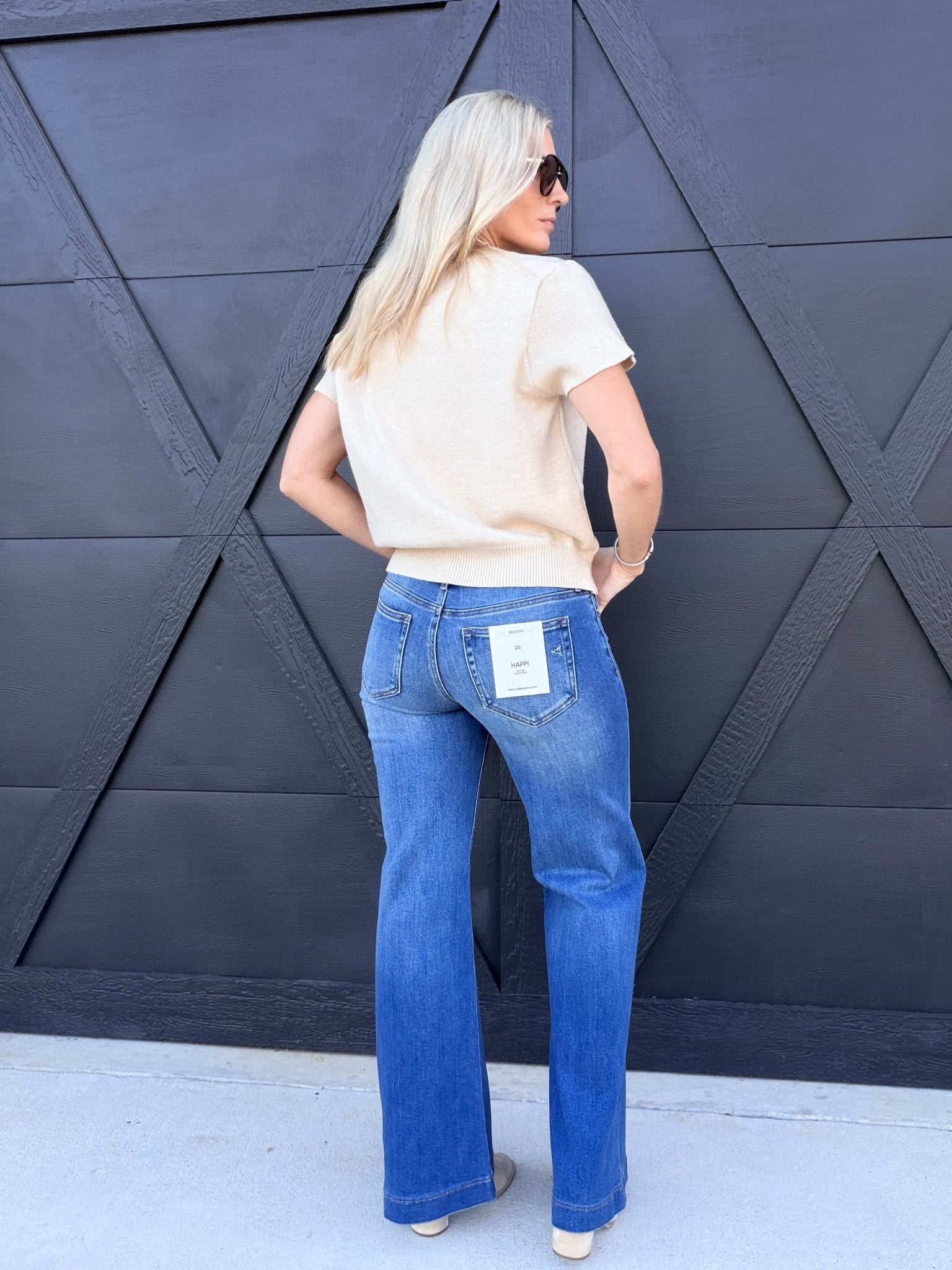 Medium Dark Stretch Low Rise Comfort Flare - Infinity Raine