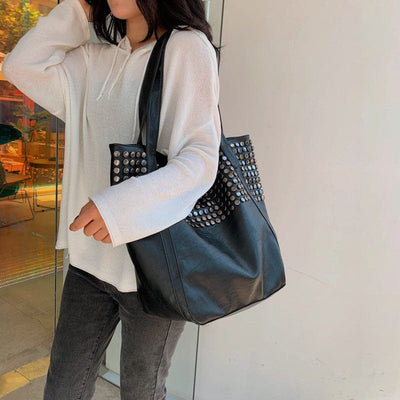 Rockstar Studded Tote Bag-More Colors - Infinity Raine