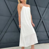 Solid Bead Dress In White - Infinity Raine
