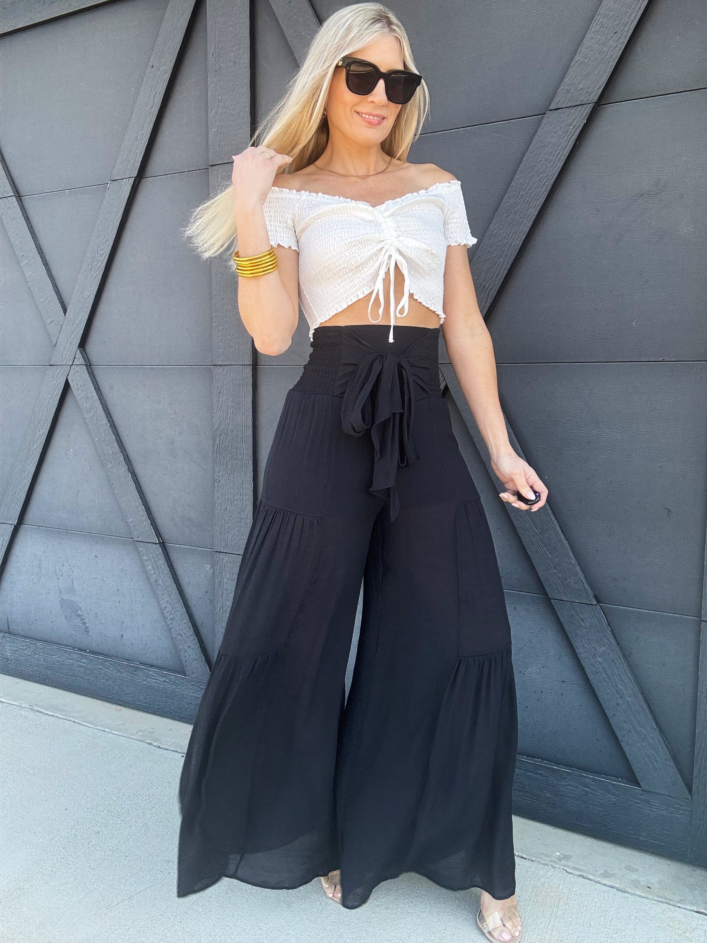 Front Tie Crop Off The Shoulder Top In White - Infinity Raine