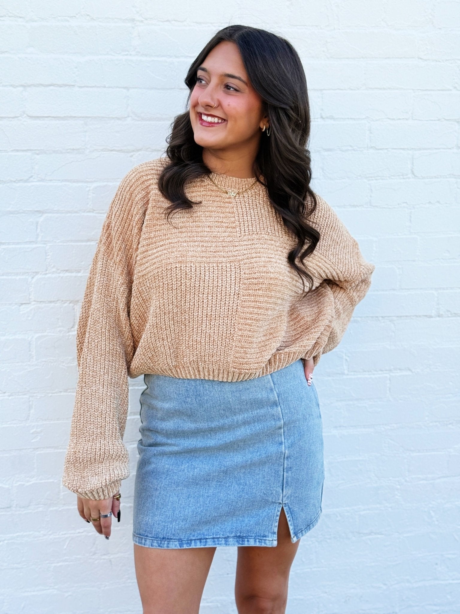 Metropolis Denim Skirt In Mid Wash - Infinity Raine