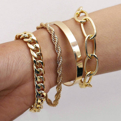 Gold Stacking Chain Bracelet Set - Infinity Raine