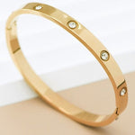 18K Stainless Steel Bangle in Gold - Infinity Raine