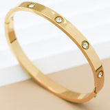 18K Stainless Steel Bangle in Gold - Infinity Raine