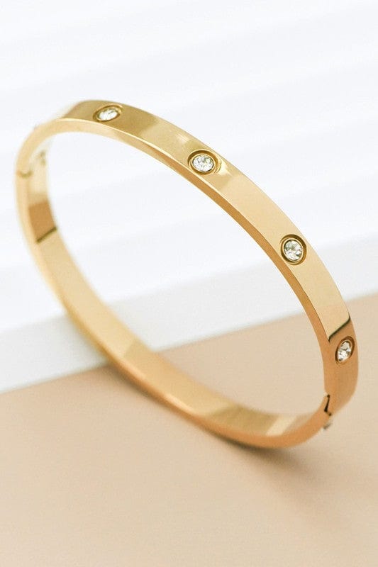 18K Stainless Steel Bangle in Gold - Infinity Raine