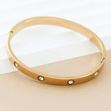 18K Stainless Steel Bangle in Gold - Infinity Raine