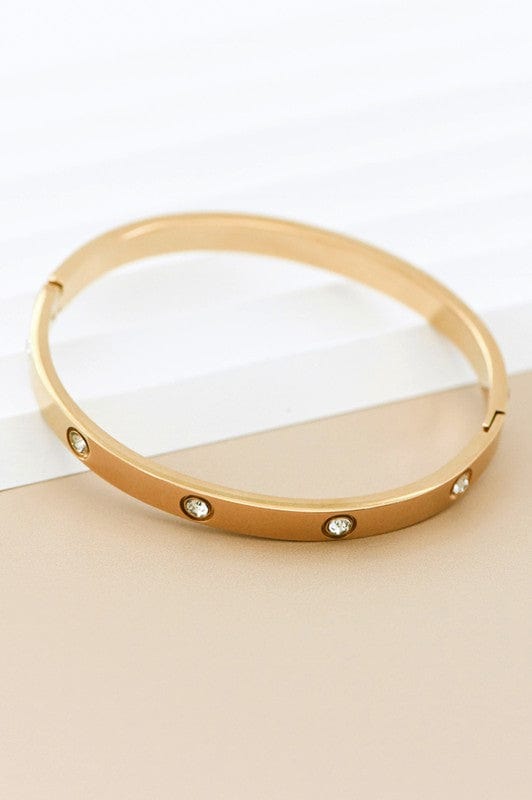 18K Stainless Steel Bangle in Gold - Infinity Raine