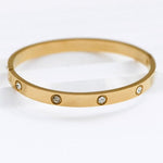 18K Stainless Steel Bangle in Gold - Infinity Raine