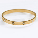 18K Stainless Steel Bangle in Gold - Infinity Raine