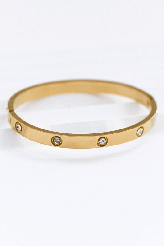 18K Stainless Steel Bangle in Gold - Infinity Raine