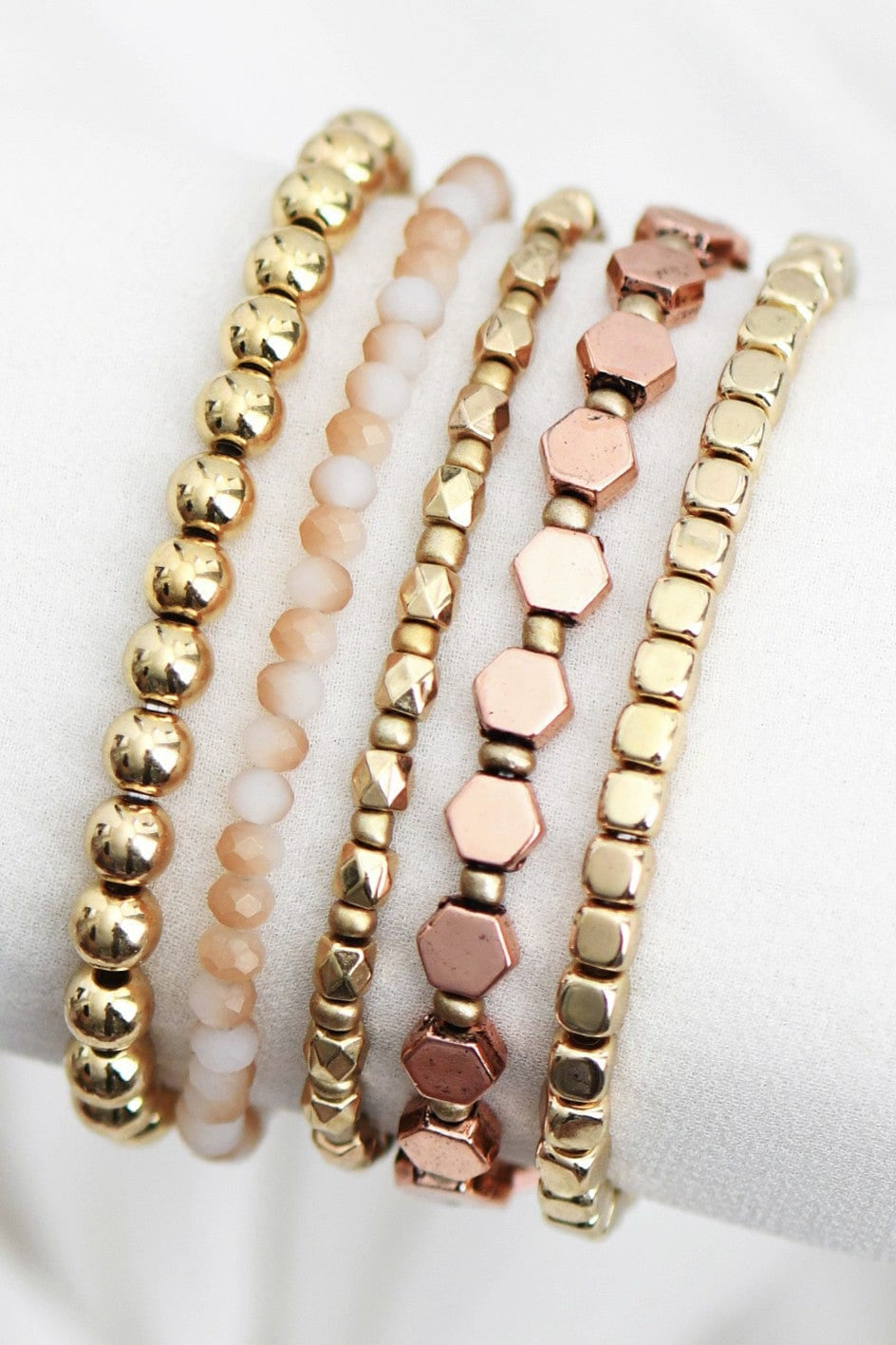 MIA ACCESSORIES Jewelry - Bracelets Beaded Stretch Bracelet Set In Gold