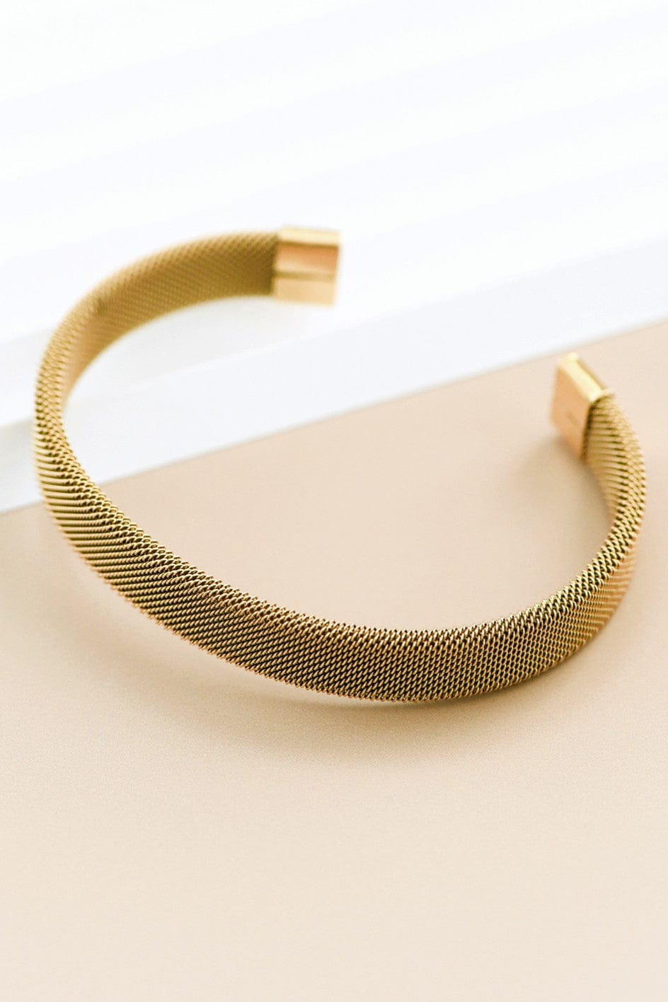 Stainless Steal Cuff Bracelet In Gold - Infinity Raine