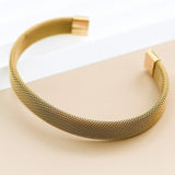 Stainless Steal Cuff Bracelet In Gold - Infinity Raine