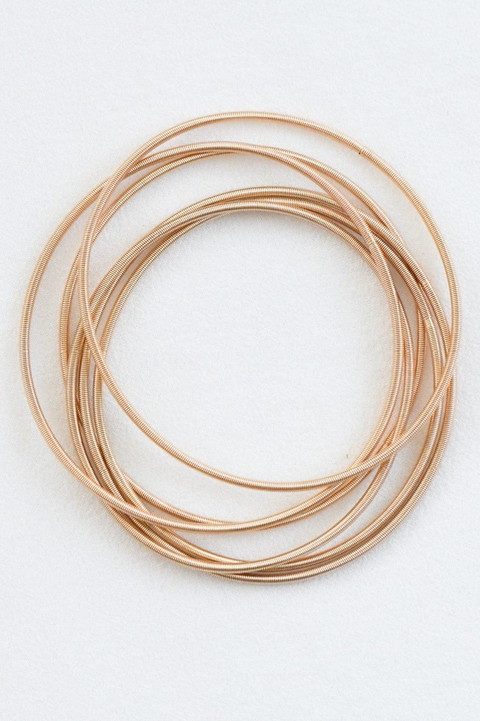 Stretchy Layered Guitar String Bracelet Set In Gold - Infinity Raine