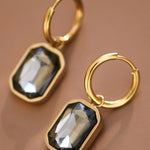 MIA ACCESSORIES Jewelry - Earrings Grey Crystal Drop Earrings In Gold 00193782