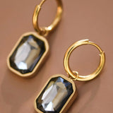 MIA ACCESSORIES Jewelry - Earrings Grey Crystal Drop Earrings In Gold 00193782