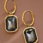 MIA ACCESSORIES Jewelry - Earrings Grey Crystal Drop Earrings In Gold 00193782
