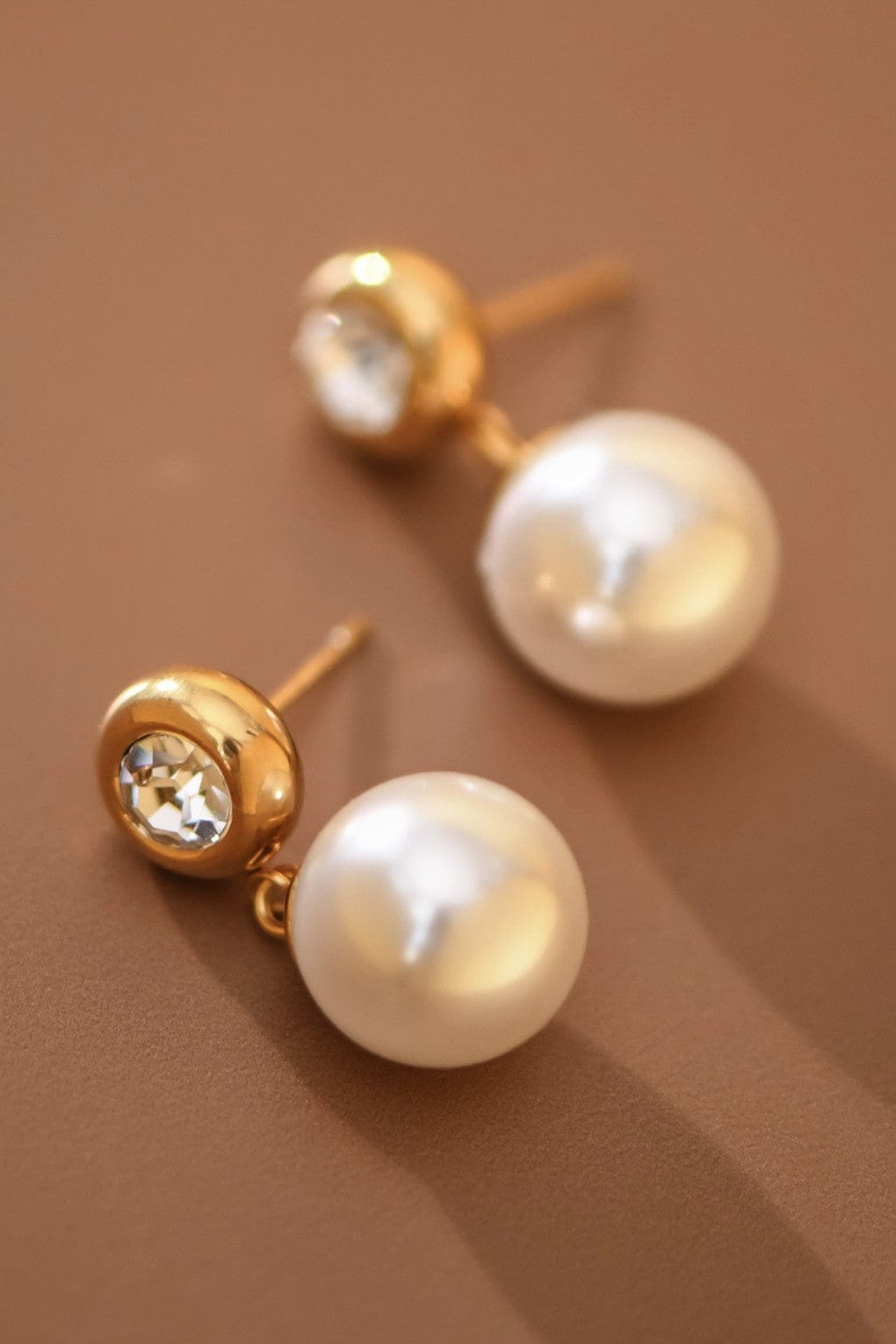 MIA ACCESSORIES Jewelry - Earrings Stud Diamond and Pearl Drop Earrings In Gold 45536758