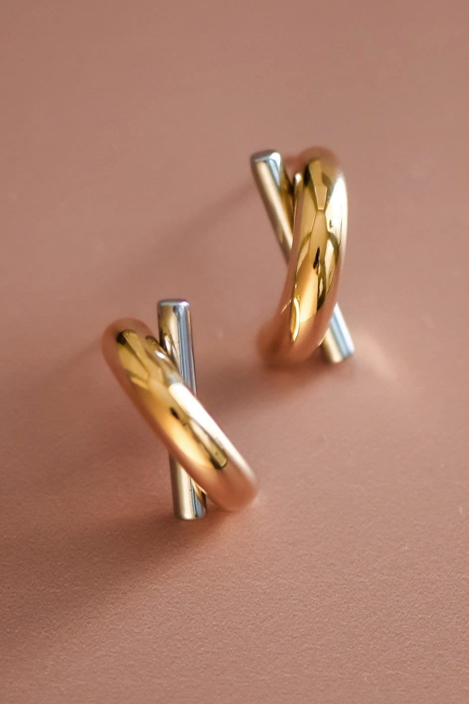Two Toned Post Earrings - Infinity Raine