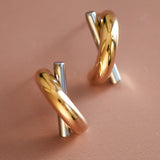 Two Toned Post Earrings - Infinity Raine