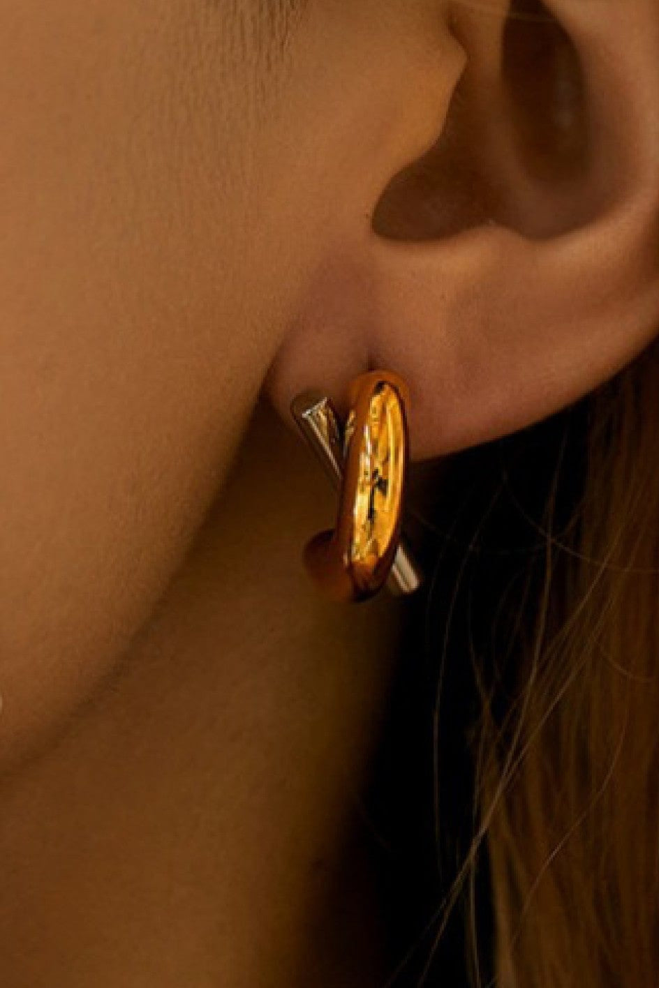 Two Toned Post Earrings - Infinity Raine