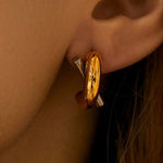 Two Toned Post Earrings - Infinity Raine