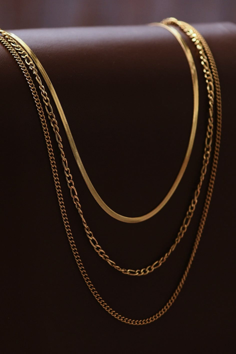 18K Chain Necklace Set In Gold - Infinity Raine