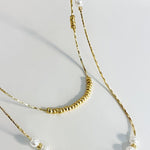 18K Layered Beaded Pearl Necklace In Gold - Infinity Raine