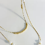 18K Layered Beaded Pearl Necklace In Gold - Infinity Raine