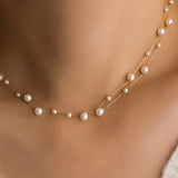 MIA ACCESSORIES Jewelry - Necklaces Dainty Layered Pearl Necklace In Gold 50066678
