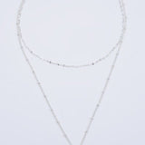 Delicate Disc Pendant Double Layered Necklace In Multiple Colors - Infinity Raine
