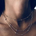 Delicate Triple Layered Necklace In Silver - Infinity Raine