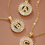 Stainless Steel Cz Initial Necklace In Gold - Infinity Raine