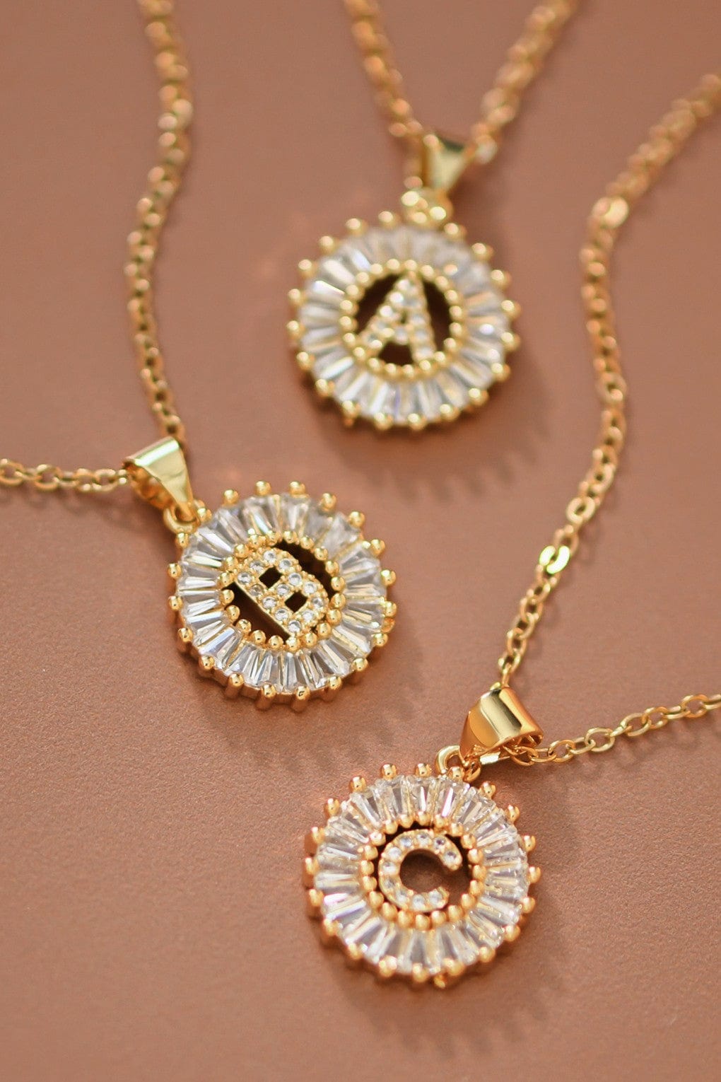 MIA ACCESSORIES Jewelry - Necklaces Stainless Steel Cz Initial Necklace In Gold