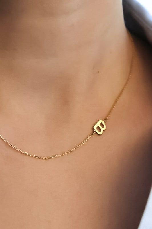 MIA ACCESSORIES Jewelry - Necklaces Stainless Steel Dainty Initial Necklace In Gold