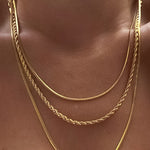 Three Layered Chain Necklace In Gold - Infinity Raine